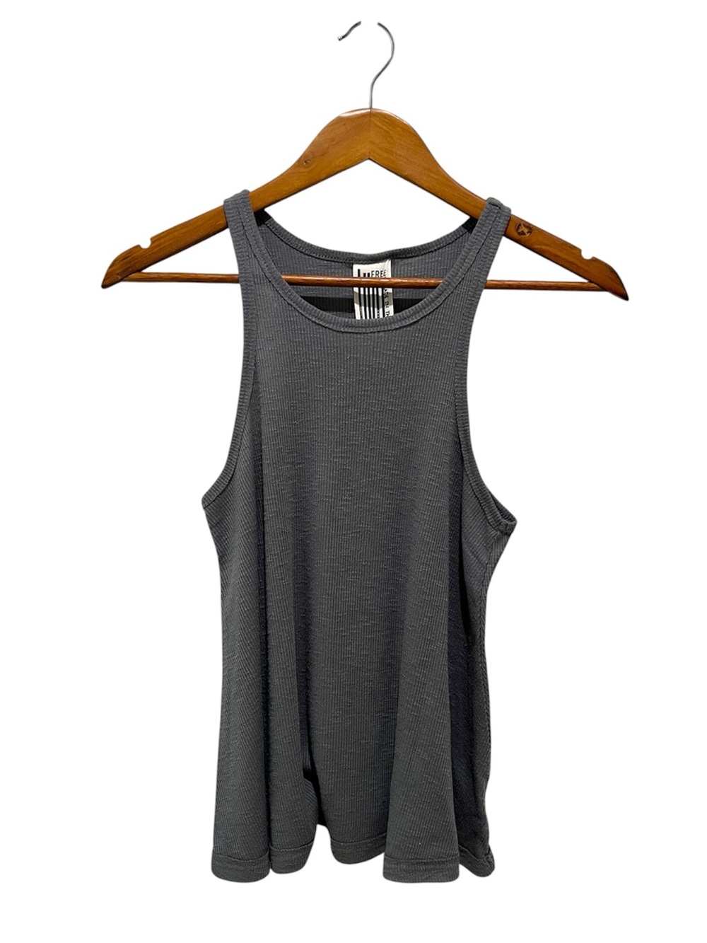 Free People Gray Long Beach Ribbed Swing Tank Top Size XS Style 33F008U853